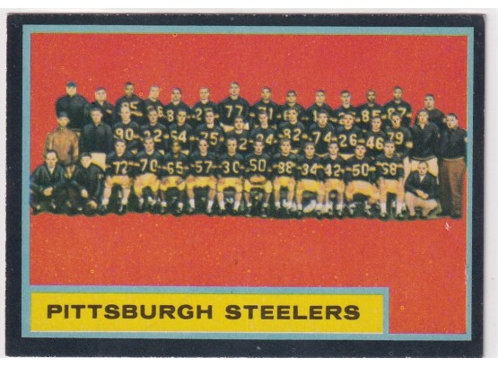 1962 Topps Pittsburgh Steelers Team Card