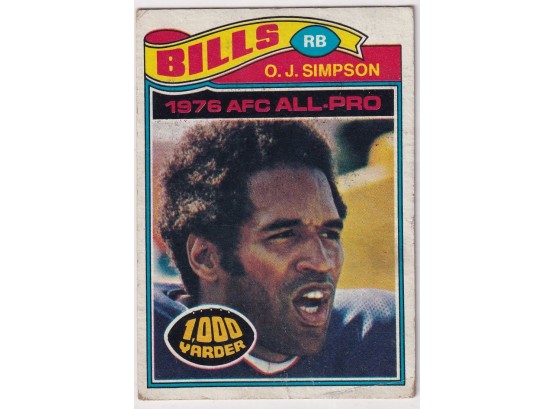 1977 Topps O.J Simpson All Pro 1,000 Yarder