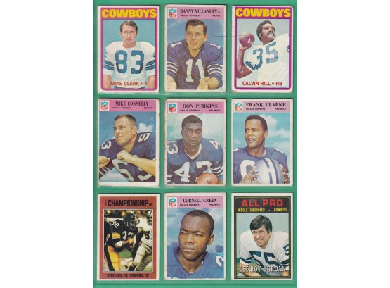 8 Cowboys Football Cards & 1 Steelers Card