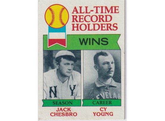 1979 Topps All Time Record Holders Wins Jack Chesbro & Cy Young