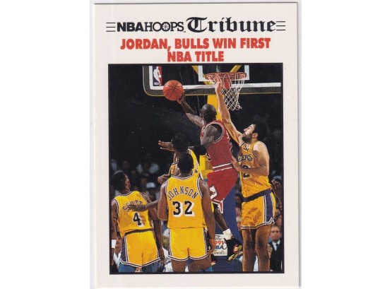 1991 NBA Hoops Tribune Jordan. Bulls Win First Title