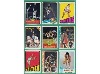 9 Basketball Cards Vintage