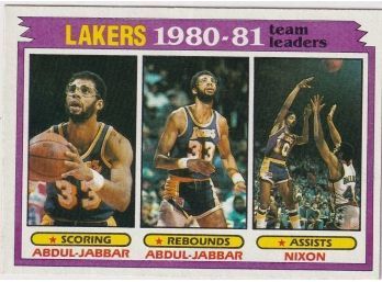 1981 Topps 1980-81  Lakers Team Leaders