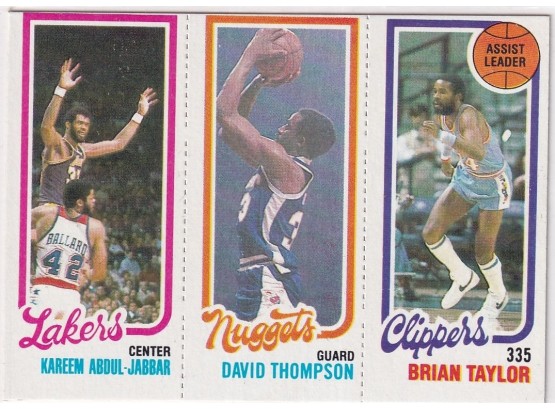 1980 Topps Kareem Abdul-jabbar, David Thompson & Brian Taylor