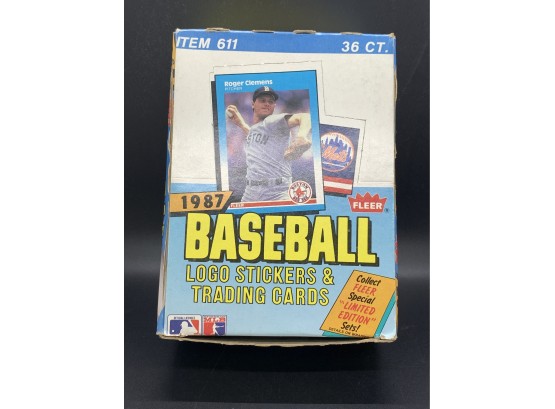 1987 Fleer Baseball Logo Stickers & Trading Cards  Wax Box