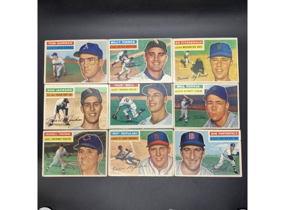 9 1956 Topps Baseball Cards