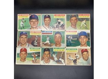 9 1956 Topps Baseball Cards