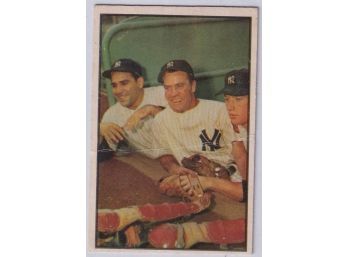 1953 Bowman Hank Bauer, Yogi Berra & Mickey Mantle