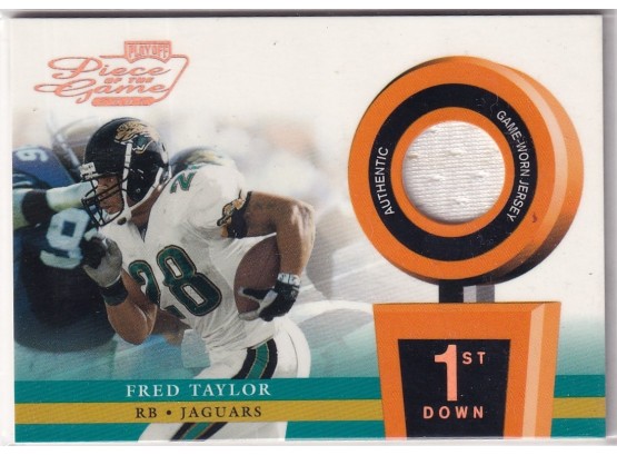 2002 Playoff Piece Of The Game Fred Taylor 1st Down Authentic Game Worn Jersey 94/250