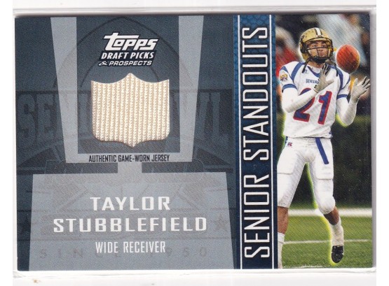 2005 Topps Draft Picks Rookies & Prospects Taylor Stubllefield Authentic Game Worn Jersey