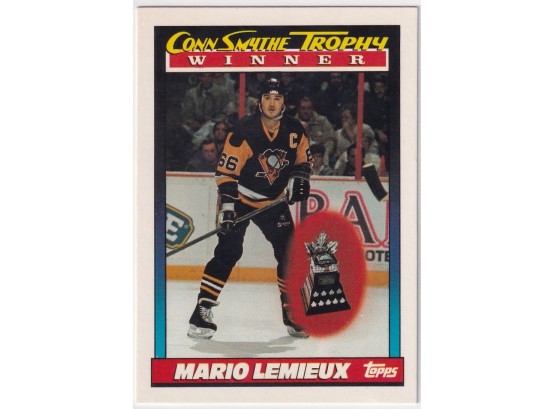1991 Topps Mario Lemieux Conn Smythe Trophy Winner