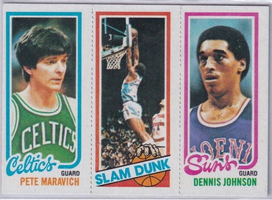 1980 Topps Pete Maravich, Lloyd Free & Dennis Johnson