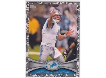 2012 Topps Matthew Stafford Camo Numbered 215/399