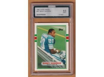 1989 Topps Traded Barry Sanders AGS Mint 9 Rookie