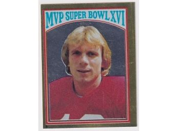 1982 Topps Joe Montana MVP Super Bowl XVI Sticker Card