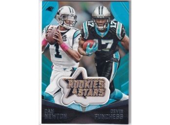 2015 Panini Rookies & Stars Cam Newton And Devin Funchess Embroidered Patch Card
