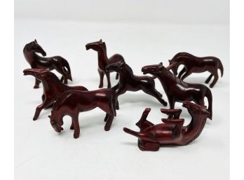 Vintage Mu Wang Wooden Horses
