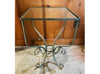 Antique Iron Table With Glass