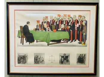 Framed Courtroom Scenes By SIDNEY Z. LUCAS & HONOR DAUMIER LITHO & ETCHINGS