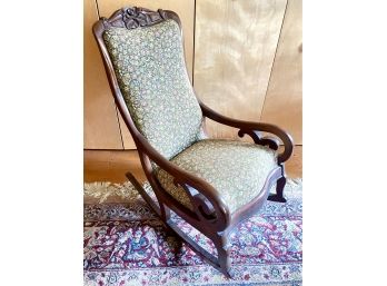 Antique Upholstered Rocking Chair