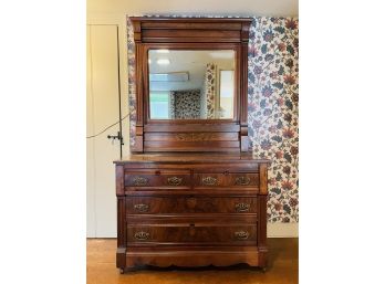 Antique Chest Of Drawers With Attached Mirror