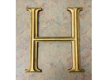 Gold Painted Iron Letter - H.R. - Heavy
