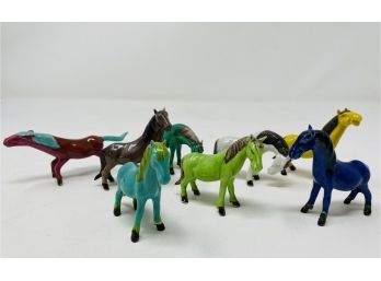 Vintage Mu Wang Porcelain Colored Horses