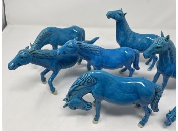 Vintage Large Mu Wang Porcelain Horses