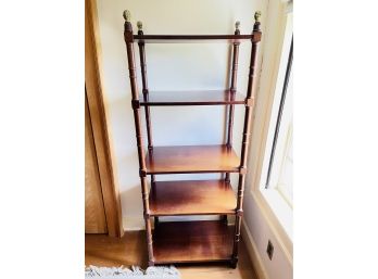 Antique Mahogany Etagere With Brass Finials