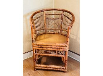 Antique Chinese Chippendale Style Bamboo Armchair