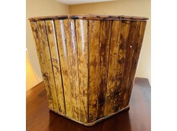 Vintage Bamboo Trash Can