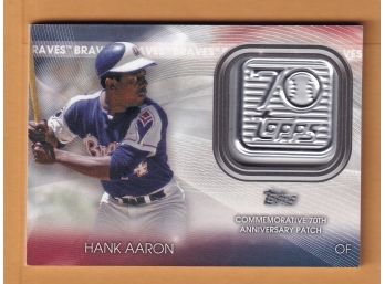 2021 Topps Hank Aaron 70th Anniversary Logo Patch Card