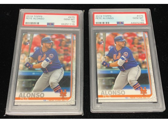 (2) 2019 Topps Update Pete Alonso Rookies PSA 10s