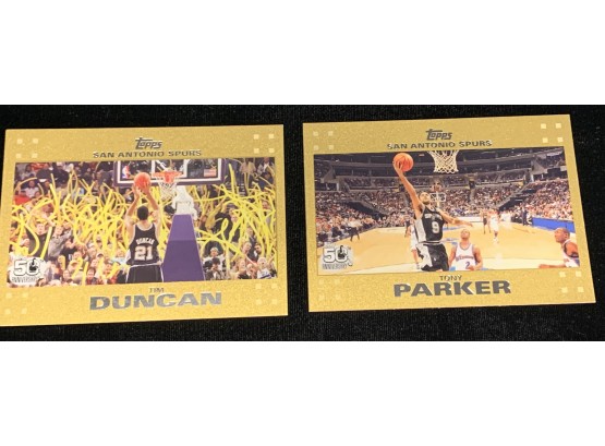 2007 Topps Basketball Gold Parallels Duncan And Parker /2007