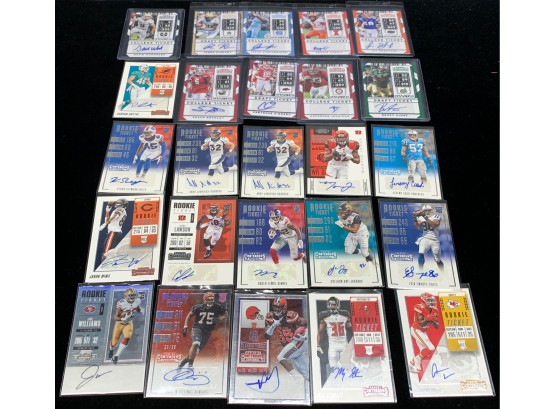 Lot Of (25) Football Autographed Cards
