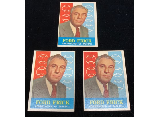 (3) Card 1959 Topps #1 Ford Frick Lot