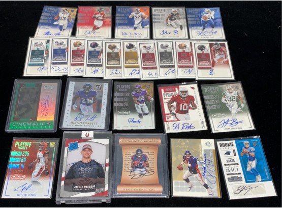 Lot Of (25) Football Autographed Cards