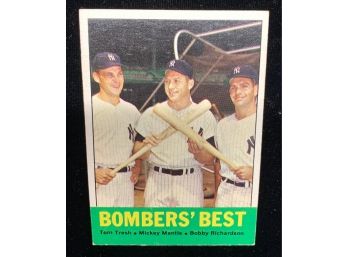 1963 Topps Bomber's Best With Mickey Mantle