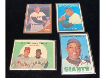 4 Card Vintage Willie Mays Lot