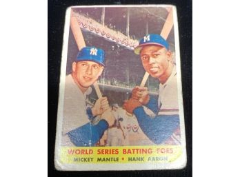 1958 Topps 'World Series Batting Foes' Mickey Mantle/ Hank Aaron