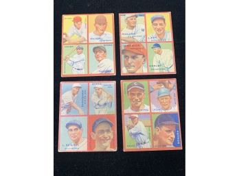 Lot Of (4) 1935 Goudey 4 In 1s
