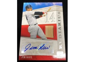 2016 Pantheon Baseball Jim Rice Bat Card Autograph #11/149
