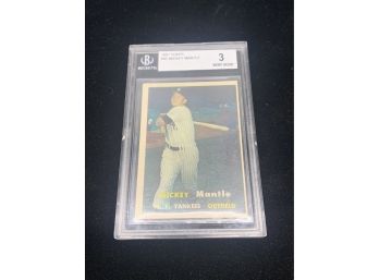 1957 Topps Mickey Mantle Graded BVG 3