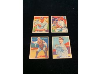 Lot Of (4) Estate Fresh 1935 National Chicle Baseball Cards