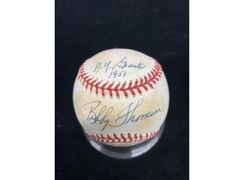 Bobby Thompson Signed Baseball With Inscription