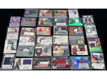 Lot Of (32) Football Patch Autographs