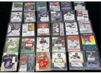 Lot Of (30) Football Autograph Cards