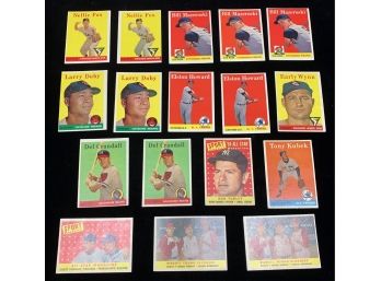 (17) Card 1958 Topps Baseball Stars Lot
