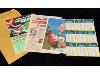 1975 Topps Sports Club Football With Uncut Team Sheet