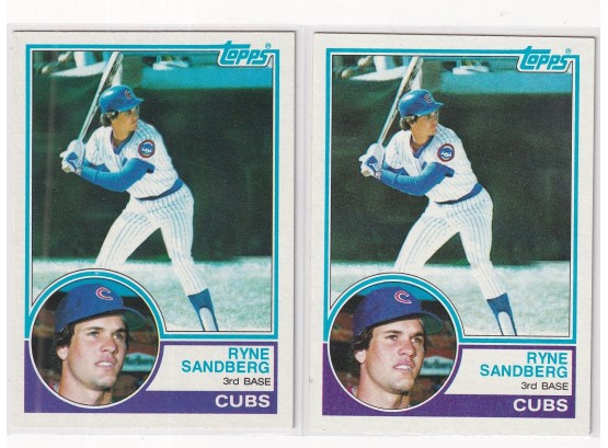 2 1983 Topps Ryne Sandberg Rookie Cards